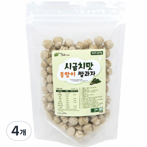 그린원푸드 유기농 옹알이 유아 쌀과자, 시금치맛, 30g, 4개