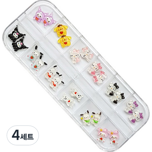 귀요미 네일파츠 세트 KN-P1049, 혼합색상, 4세트