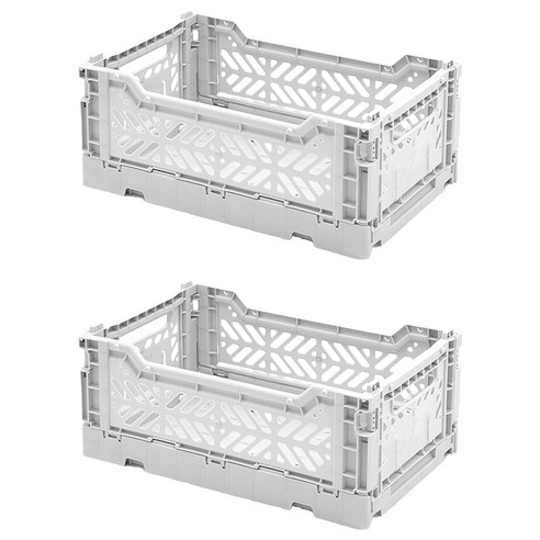 아이카사 폴딩박스 S, light grey, 2개