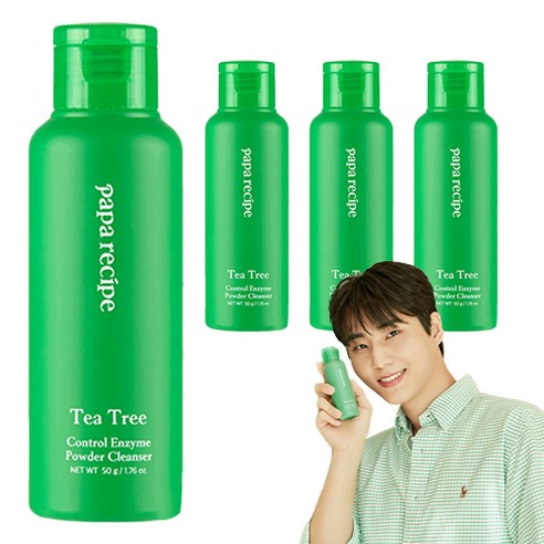 파파레서피 티트리 컨트롤 효소 파우더 클렌저, 50g, 4개