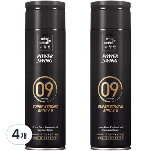 미쟝센 파워스윙 슈퍼 스트롱 스프레이 9, 200ml, 4개