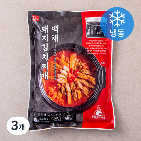 백채 돼지 김치찌개 (냉동), 500g, 3개