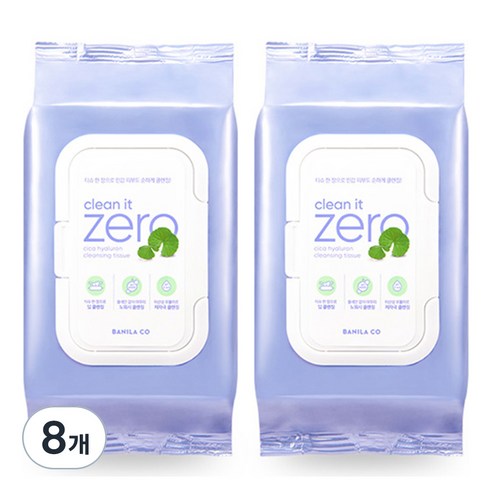 바닐라코 클린 잇 제로 시카 히알루론 클렌징 티슈, 80매입, 8개