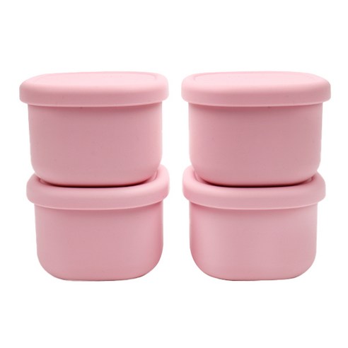 투데코 올인원 실리콘 이유식 보관 용기, 핑크, 4개, 220ml