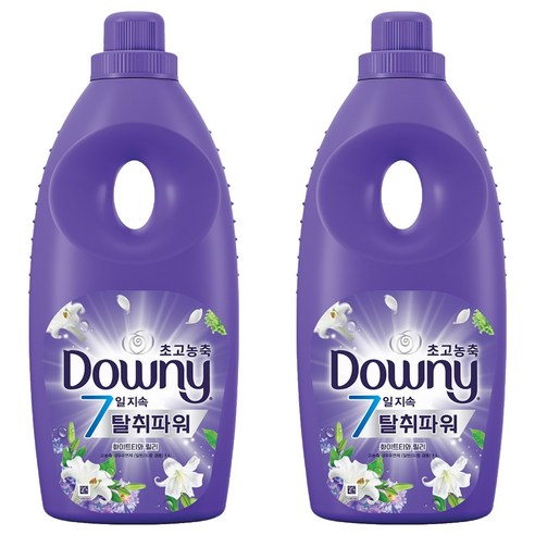 다우니 초고농축 탈취파워 섬유유연제 화이트티와 릴리 본품, 1L, 2개