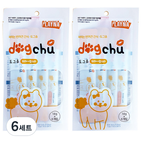플레이나 도그츄 간식 4p, 오리 + 랍스타, 6세트