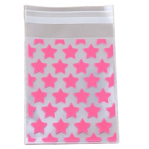 올하이 포카 포장 용품 스타 포토카드 스티커 슬리브 포장봉투 8 x 13 cm, 50개, 스타핑크