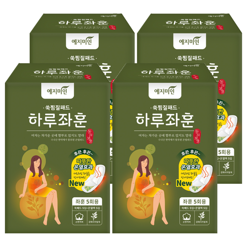 예지미인 쑥 찜질패드 하루좌훈 순면 생리대 날개형, 4개