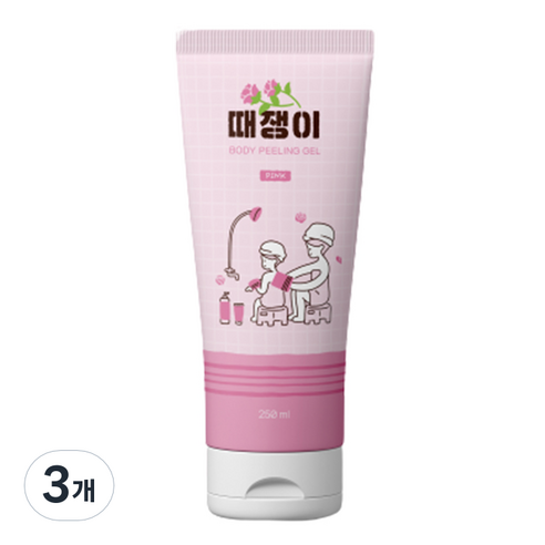 때쟁이 바디 필링젤 핑크 장미향, 250ml, 3개