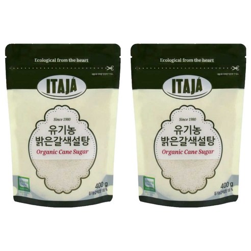 이타자 유기농 밝은갈색설탕, 400g, 2개