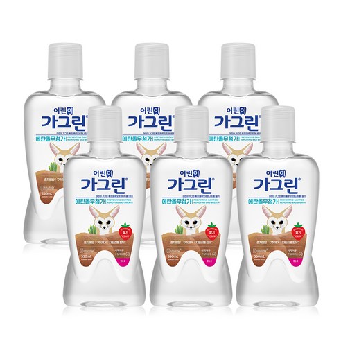 가그린 어린이용 구강세정제 딸기향 이미지 랜덤발송, 380ml, 6개