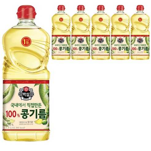 백설 콩기름, 1500ml, 6개