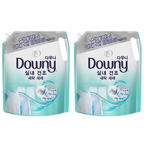 다우니 실내건조 세탁 세제 액체형 리필, 2.2L, 2개