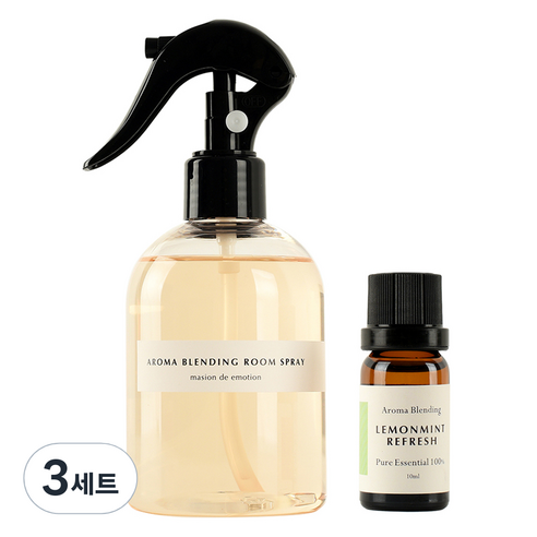 소소코 건강한 자연의 향기 아로마블랜딩 룸스프레이 레몬민트 리프레시 250ml, 3세트