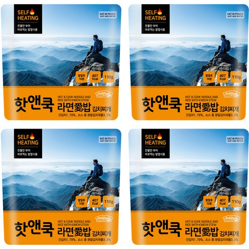 이지밥 핫앤쿡 HOT&COOK 김치찌개 라면밥110g (라면애밥)110g, 110g, 5개