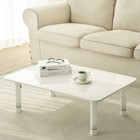 코멧 홈 LPM 900 * 600 4단 높이조절 베이직 접이식 테이블, 화이트