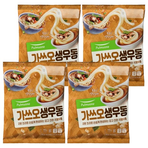 풀무원 가쓰오 생 우동 1인분, 192g, 4개