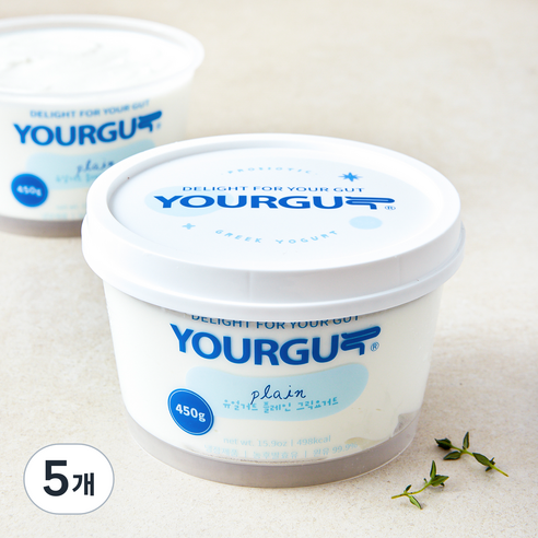 유얼거트 플레인 그릭요거트, 450g, 5개