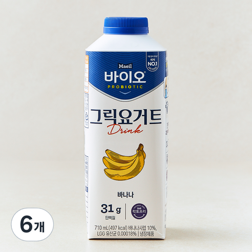 매일바이오 그릭요거트 드링크 바나나, 6개, 1개입, 710ml