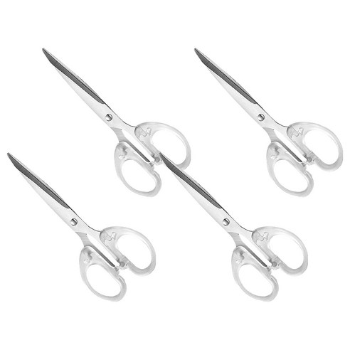 바코젤 투명 손잡이 다용도 가위 16cm, 4개