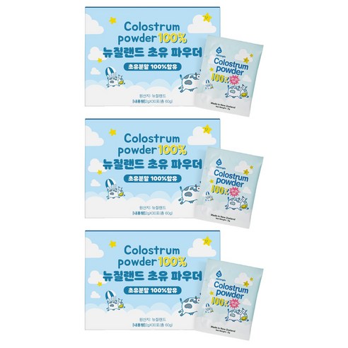 엔젯오리진 뉴질랜드 초유 파우더, 60g, 3개
