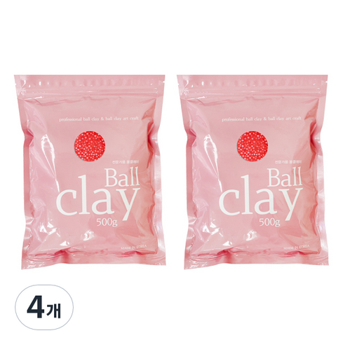 전문가용 볼클레이 500g, 4개, 빨강