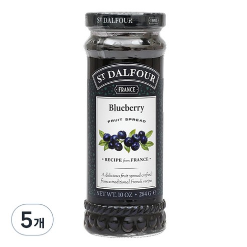 샹달프 블루베리잼, 284g, 5개