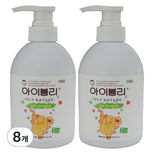 아이블리네이처 유아용 식기 세정제, 500ml, 8개