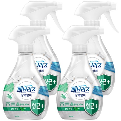페브리즈 항균플러스 섬유탈취제 산뜻한향 본품, 370ml, 4개