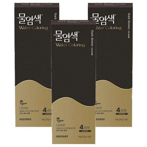 씨드비 프리미엄 물염색 시즌2 염모제 4p, 다크브라운, 3개