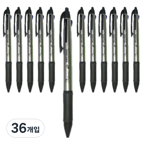 필락 트라이던트 3색 터치 볼펜 1.0mm, 그레이, 36개입