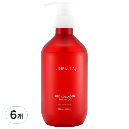 나인밀라 레드콜라겐 탈모증상완화 샴푸, 6개, 500ml