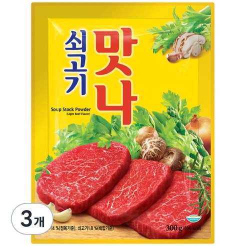 대상 쇠고기 맛나, 300g, 3개
