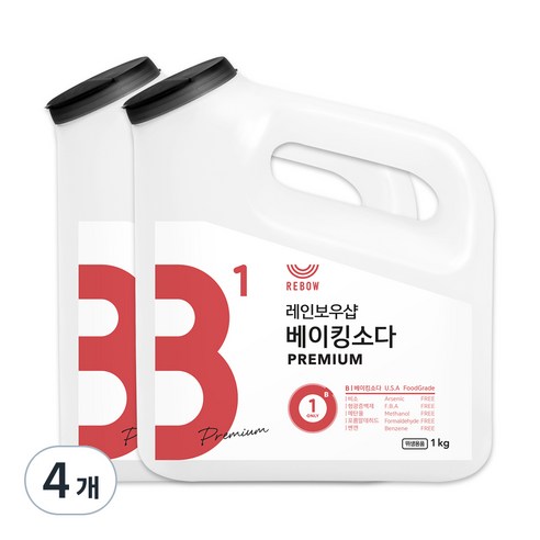 레인보우샵 B1 베이킹소다 프리미엄 왕톡톡이, 1kg, 4개