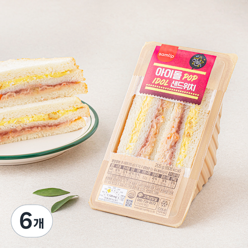 삼립 아이돌 샌드위치, 205g, 6개