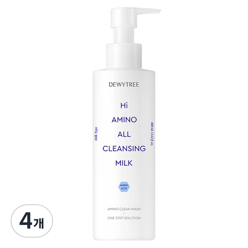 듀이트리 하이 아미노 올 클렌징 대용량 밀크, 400ml, 4개