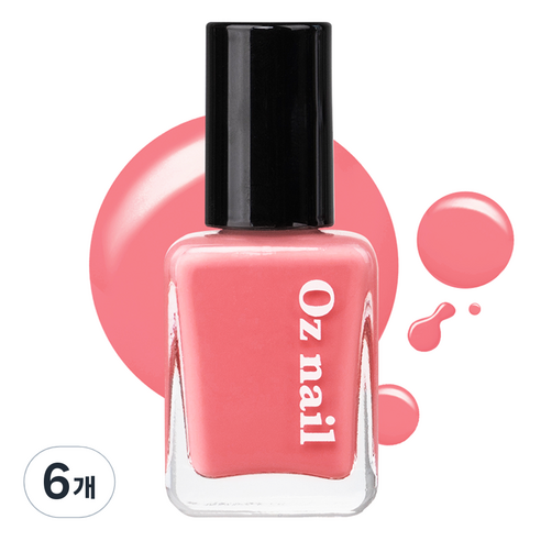 오즈네일 샤인 무드 네일 컬러 매니큐어, NE02 스윗피치, 8ml, 6개