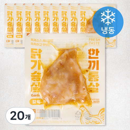 한끼통살 통살 닭가슴살 갈릭 (냉동), 100g, 20개