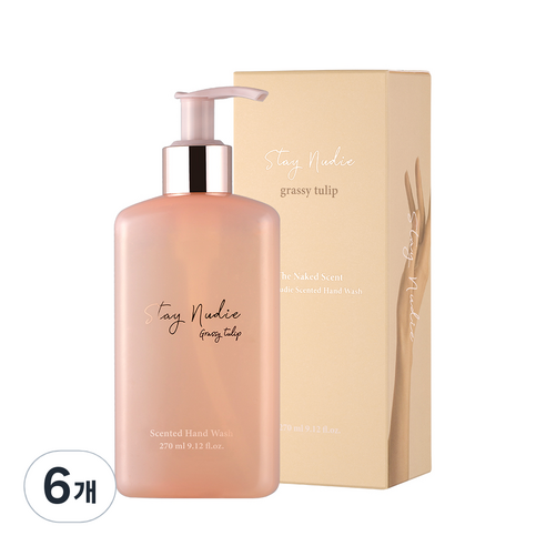 바디홀릭 스테이누디 센티드 핸드워시 그래시 튤립, 6개, 270ml