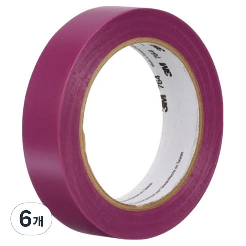 3M 바닥 라인 764 테이프 보라 25.4mm x 32.9m, 6개