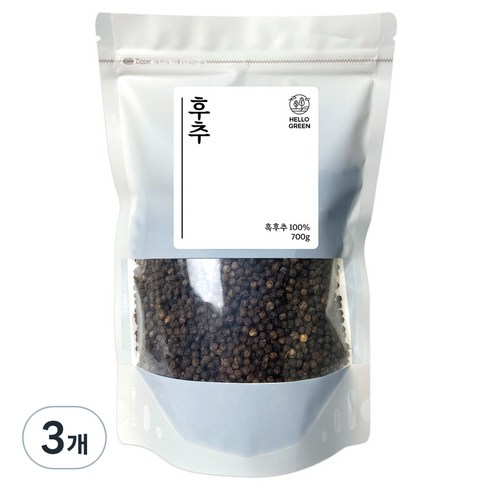 헬로우그린 통 흑후추 리필팩, 3개, 700g