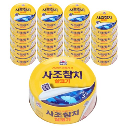 참치캔  사조참치 살코기 안심따개, 100g, 24개