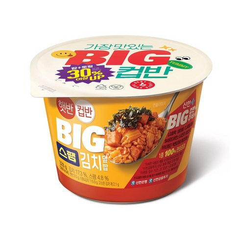 햇반 BIG 컵반 스팸김치덮밥, 328g, 1개