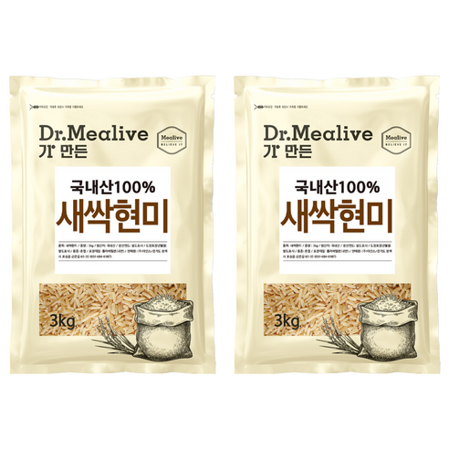 밀리브 새싹 현미, 3kg, 2개
