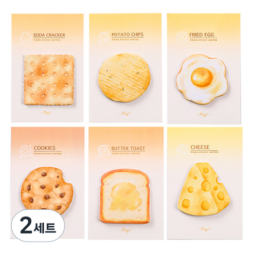 알로데 크래커 메모지 6종 세트, 혼합색상, 2세트