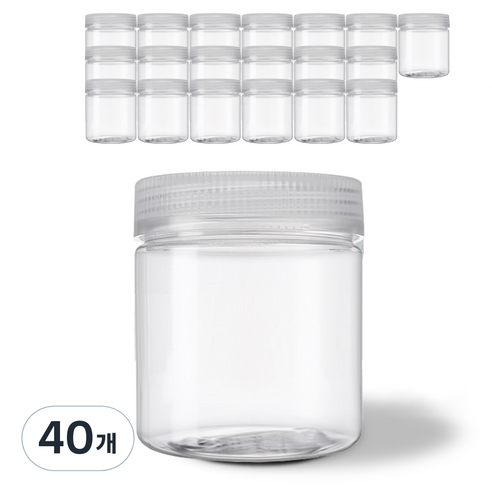 미르 팜스원형 WIDE캡 밀폐용기 300ml, 40개, 단품