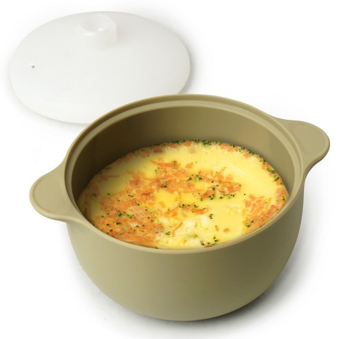 실리가든 실리콘 냄비 찜기 500ml, 올리브, 1개