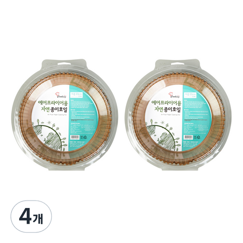 쿠킹플러스 에어프라이어용 자연 종이호일 23cm 50p, 4개
