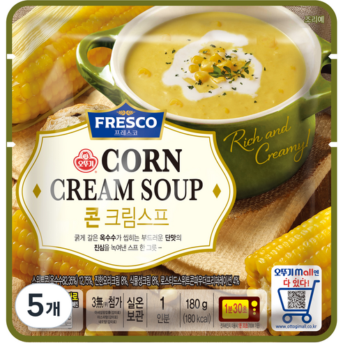 오뚜기 프레스코 콘크림스프, 5개, 180g