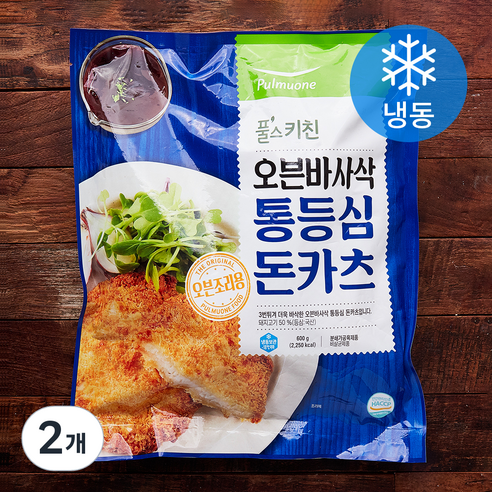 풀스키친 오븐 바사삭 통등심 돈카츠 10개입 (냉동), 600g, 1개